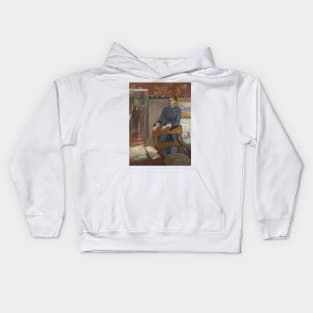 Helene Rouart in her Father's Study by Edgar Degas Kids Hoodie